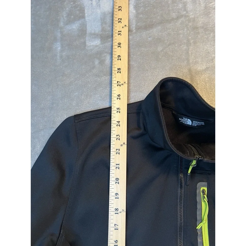 The North Face Mens Jacket Medium Black Green Full Zip Softshell